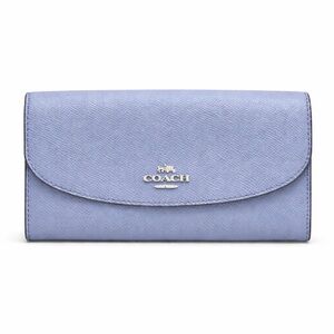 COACH Crossgrain Periwinkle Blue Slim Envelope Wallet EUC